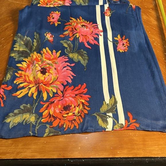 Zara Trafaluc Collection Blue Floral Vertical Stripe Halter Midi Dress Small - Picture 7 of 14